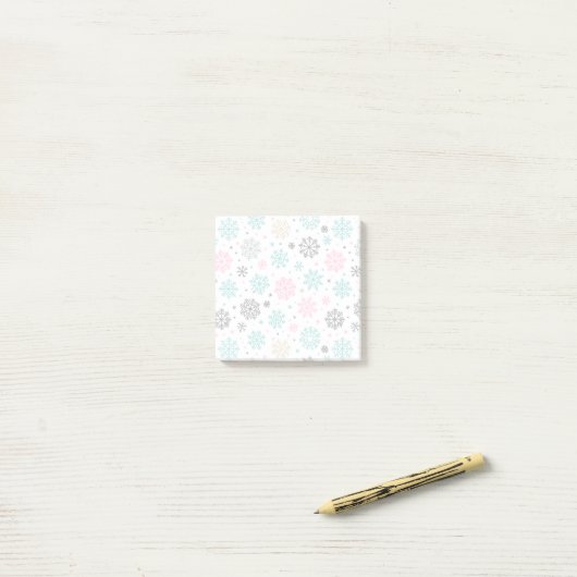 Retro Snowflakes Post-it® Notes (Op bureau)