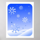 Retro Snowflakes Poster (Voorkant)