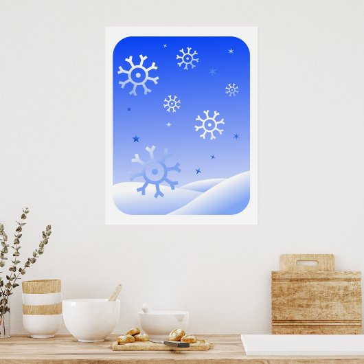 Retro Snowflakes Poster (Keuken)