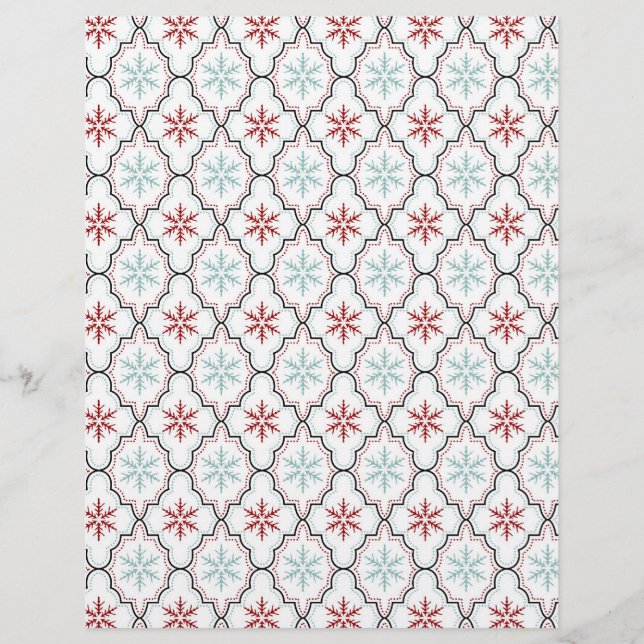 Retro Snowflakes Scrapbook Paper (Voorkant)