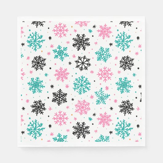 Retro Snowflakes Servet (Voorkant)