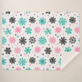 Retro Snowflakes Sherpa Deken (Voorkant (horizontaal))