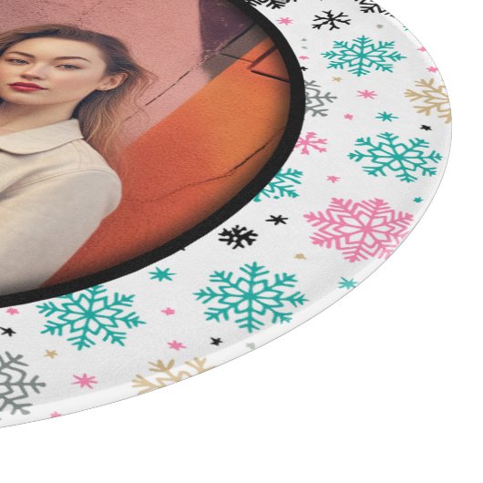 Retro Snowflakes Snijplank (Hoek)