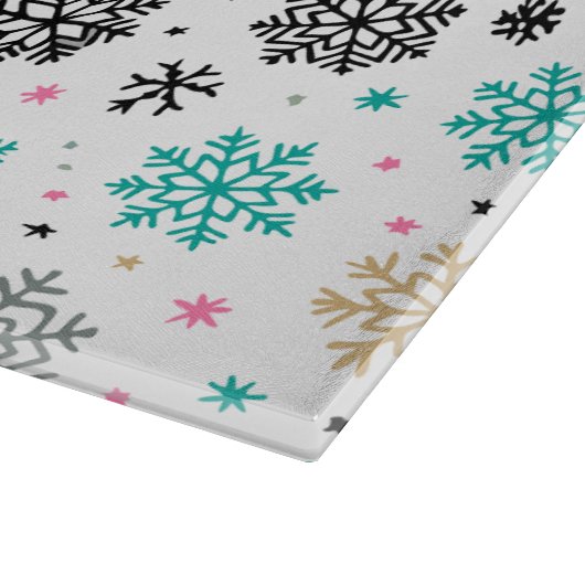 Retro Snowflakes Snijplank (Hoek)