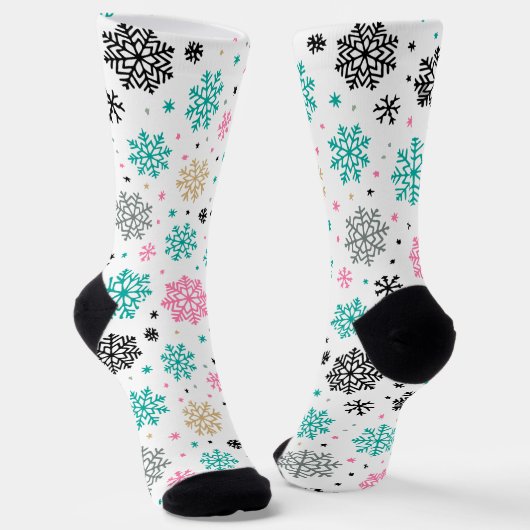 Retro Snowflakes Sokken (Gebogen)