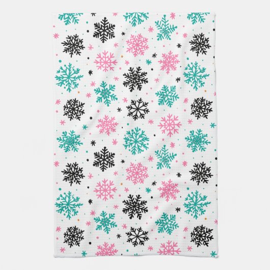 Retro Snowflakes Theedoek (Verticaal)