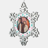 Retro Snowflakes Tin Sneeuwvlok Ornament (Rechts)