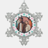 Retro Snowflakes Tin Sneeuwvlok Ornament (Voorkant)