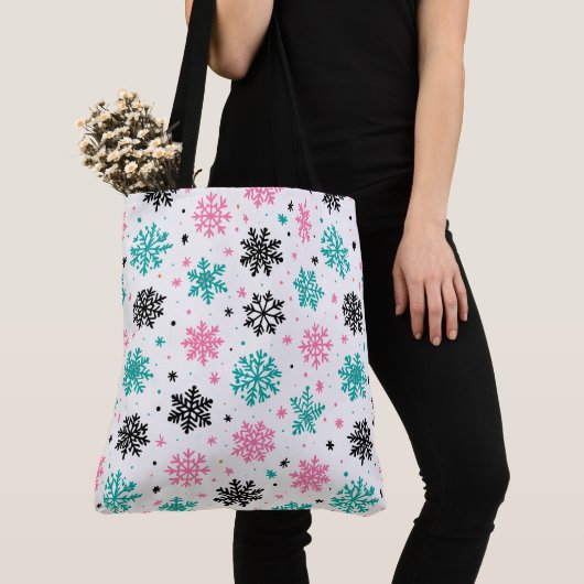 Retro Snowflakes Tote Bag (Dichtbij)