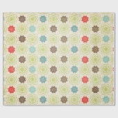 Retro Snowflakes Verpakkingspapier Cadeaupapier (Vlak)