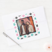 Retro Snowflakes Vierkante Sticker (Envelop)