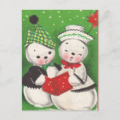 Retro Snowman Briefkaart (Voorkant)