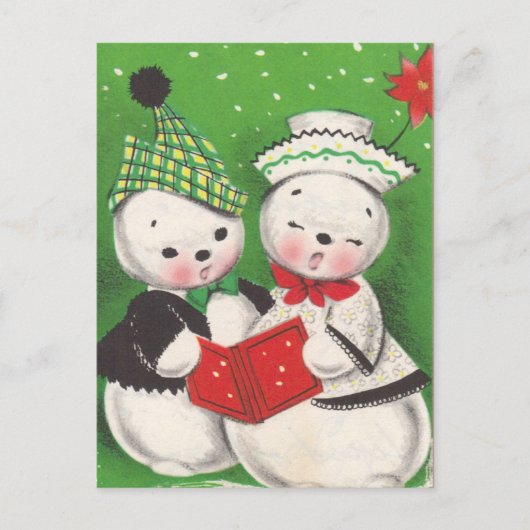 Retro Snowman Briefkaart (Voorkant)