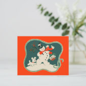 Retro Snowman Briefkaart (Staand voorkant)