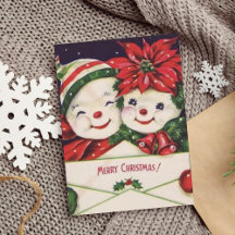  Retro Snowman Couple Kerstmis