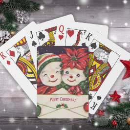  Retro Snowman Couple Kerstmis Pokerkaarten