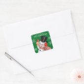 Retro Snowman Custom Christmas Holiday Vierkante Sticker (Envelop)