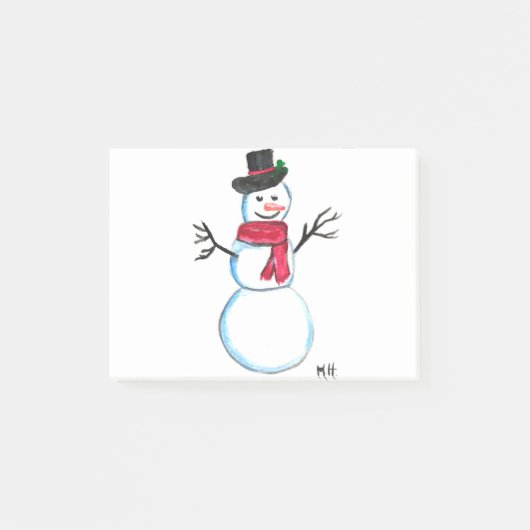 Retro Snowman Cute White Kerstmis Snowmen Post-it® Notes (Voorkant)