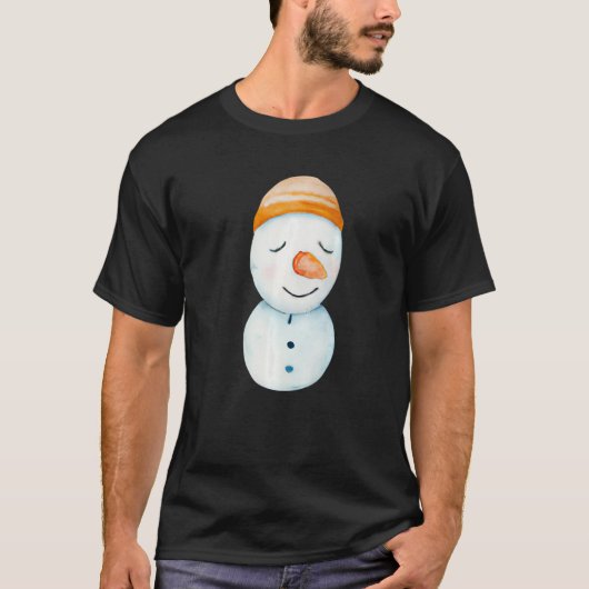 Retro Snowman Face Snowmies Premium T-shirt (Voorkant)