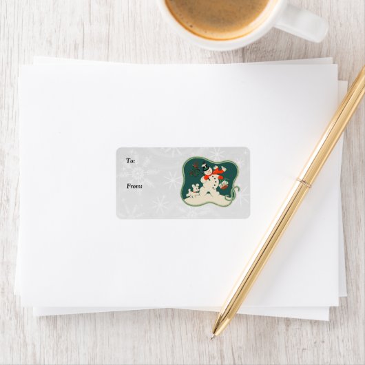 Retro Snowman Gift Labels (Insitu)