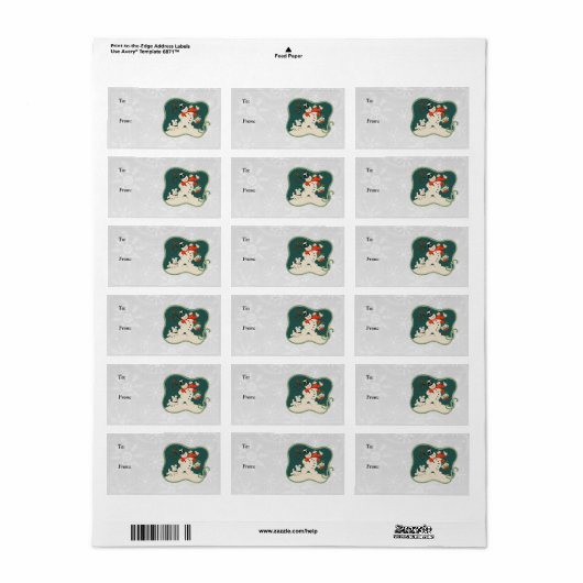 Retro Snowman Gift Labels (Full Sheet)