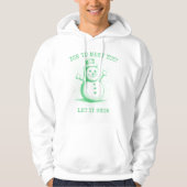 Retro Snowman -  Halftone Green Design Hoodie (Voorkant)