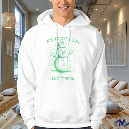 Retro Snowman -  Halftone Green Design Hoodie