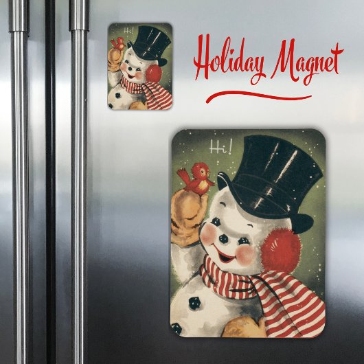 Retro Snowman Holiday Magneet