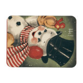  Retro Snowman Holiday Magneet (Horizontaal)