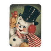  Retro Snowman Holiday Magneet (Verticaal)