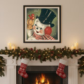  Retro Snowman Holiday Poster