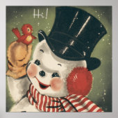  Retro Snowman Holiday Poster (Voorkant)
