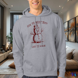 Retro Snowman Hoodie -  Halftone Bourgogne