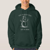 Retro Snowman Hoodie -  Halftone Wit (Voorkant)