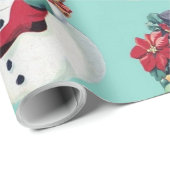 Retro  Snowman Kerstmis Cadeaupapier (Rol Hoek)