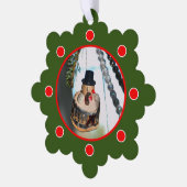 Retro  Snowman Kerstmis Ornament Kaart (Links)