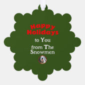 Retro  Snowman Kerstmis Ornament Kaart (Achterkant)