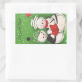 Retro Snowman Kerstmis Rechthoekige Sticker (Tas)