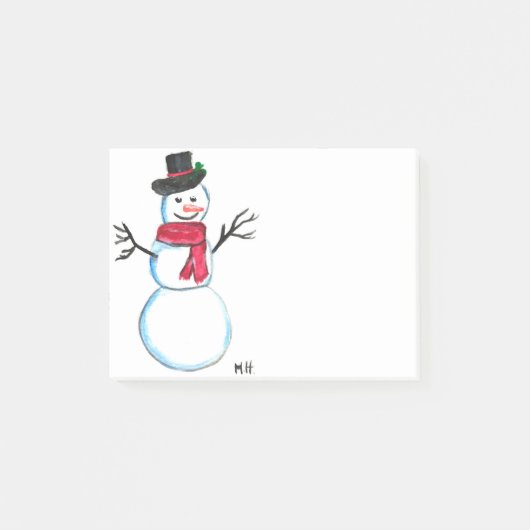 Retro Snowman Kerstwinter  Feestdagen Post-it® Notes (Voorkant)