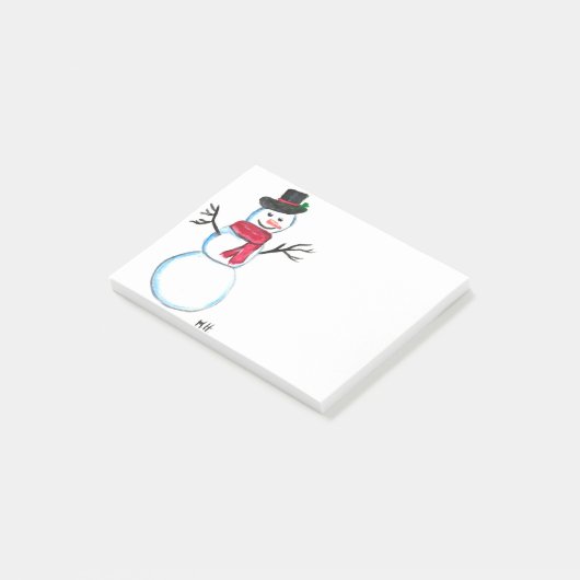 Retro Snowman Kerstwinter  Feestdagen Post-it® Notes (Schuin)