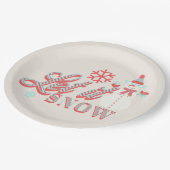 Retro Snowman laat het met Kerstmis eten Papieren Bordje (Gekanteld)