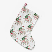 Retro Snowman op Skis Kleine Kerstsok (Voorkant (Hangend))