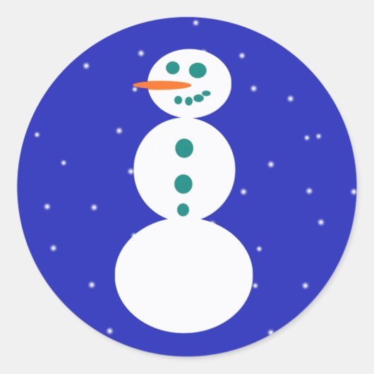Retro Snowman Round Stickers (Voorkant)