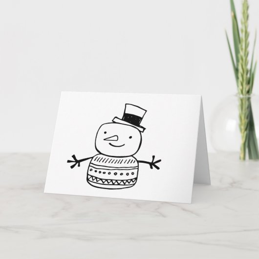 Retro snowman smeekt alles gelukkig altijd feestdagen kaart (Voorkant)