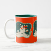 Retro Snowman Tweekleurige Koffiemok (Links)
