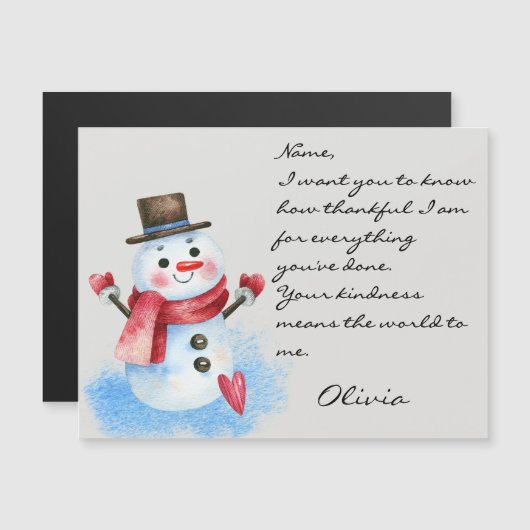 Retro Snowman Vakantie All-Occasion Magnetische Ka (Voorkant / Achterkant)