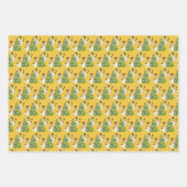 Retro Snowmen Decorate Tree voor Kerstmis Inpakpapier Vel (Voorkant)