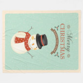 Retro Snowmen Happy Nieuwjaar, prettig kerstfeest Fleece Deken (Voorkant (Horizontaal))
