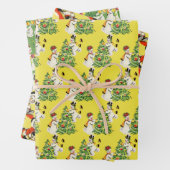 Retro Snowmen Inpakpapier Vel (In situ)