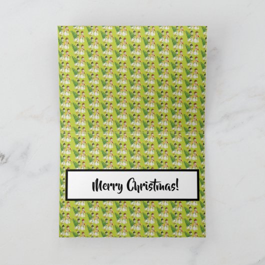 Retro Snowmen Kerstmis Kaart (Binnen)